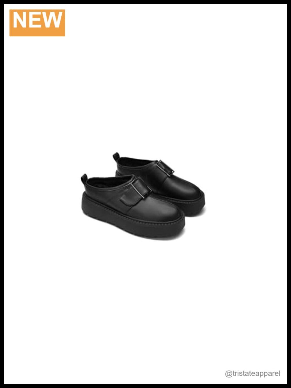 Women's Platform Slippers Faux Fur Lining Vegan Grape Leather Slip-on Booties